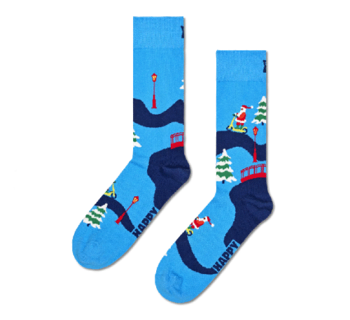 Santa On The Way To Work Sock