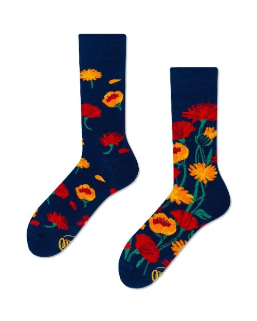 Flower Power Navy Sock