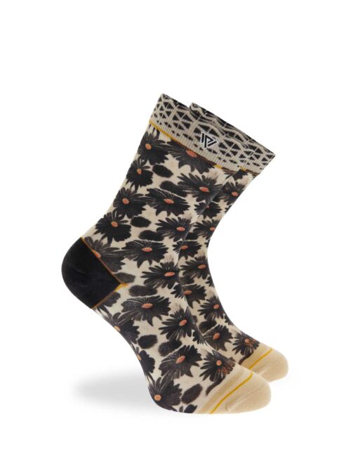 3Sixty Black Flower Bamboo Sock