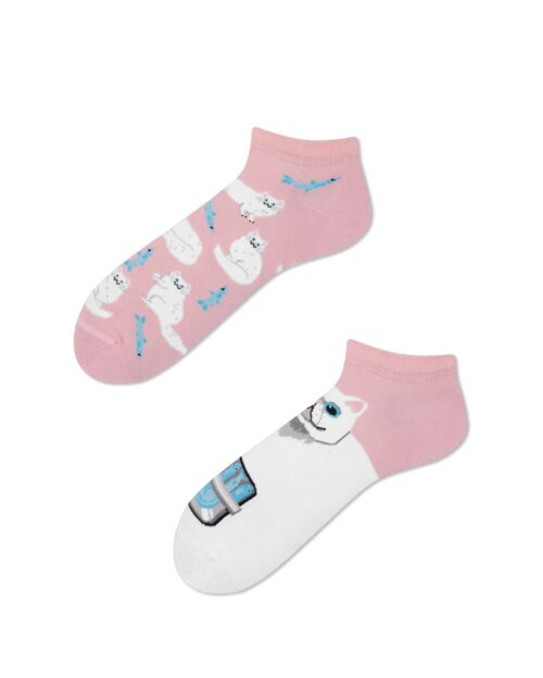 White Cat Low Sock
