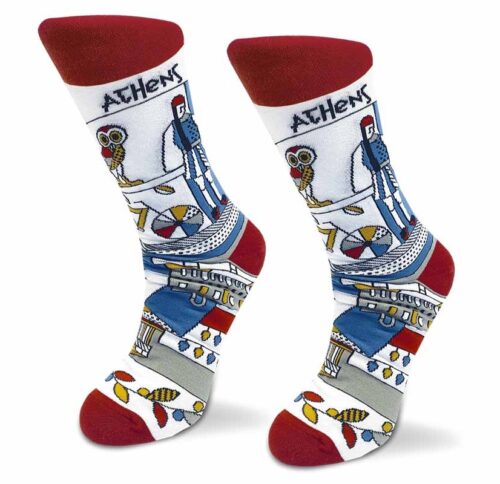 Athens Line Collage Sock