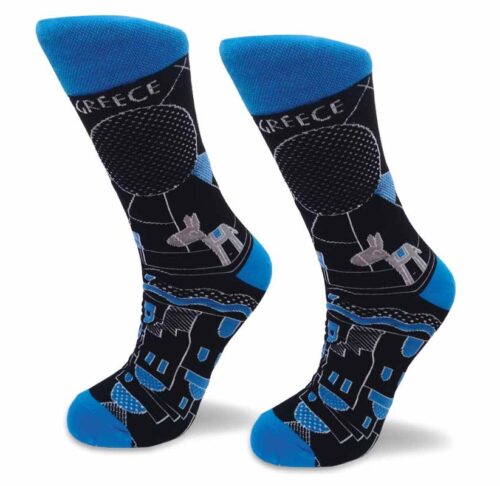 Greece Line Collage Sock