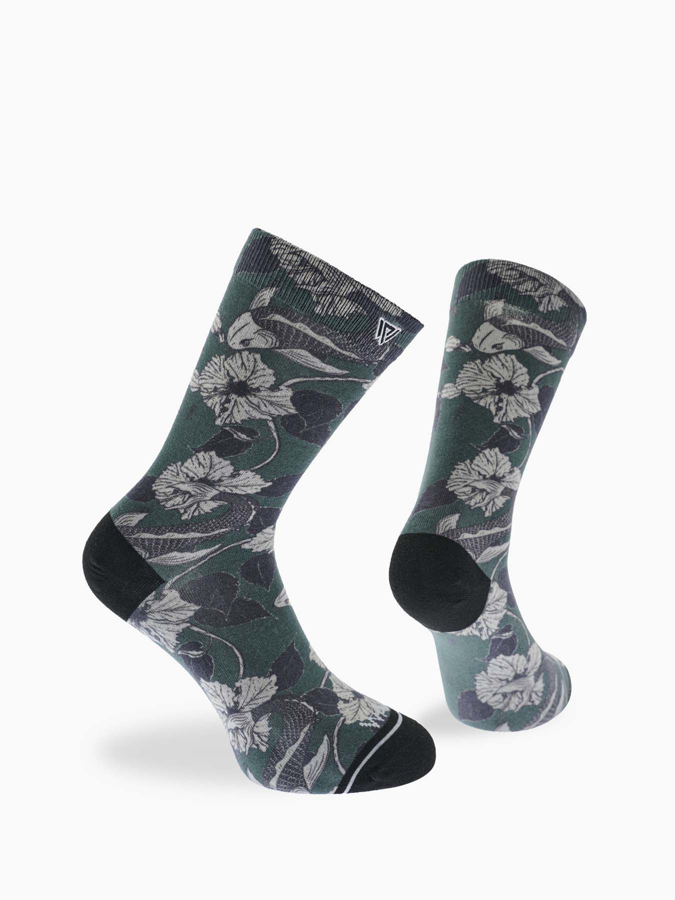 Flower Printed Bamboo Sock - Image 3