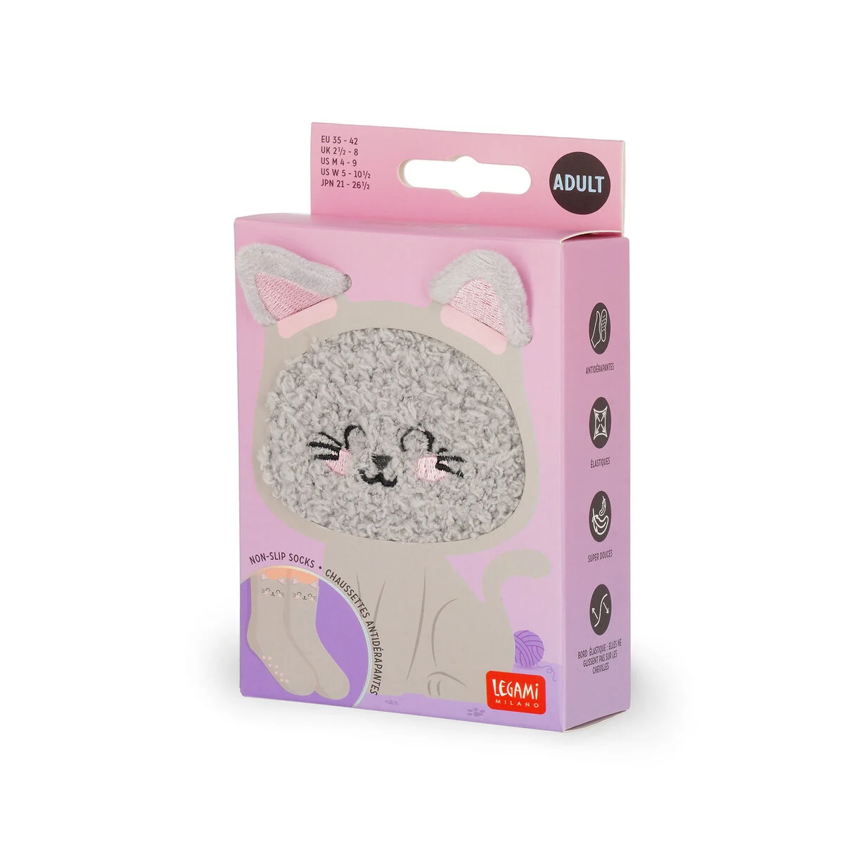 Non-Slip Kitty Socks for Adults - It s a Match!