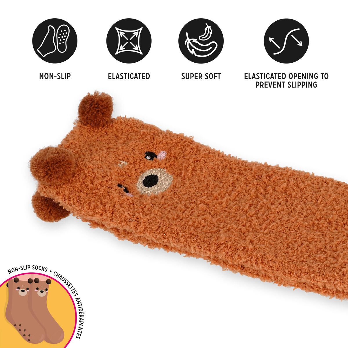 Non-Slip Teddy Bear Socks for Adults - It s a Match! - Image 4