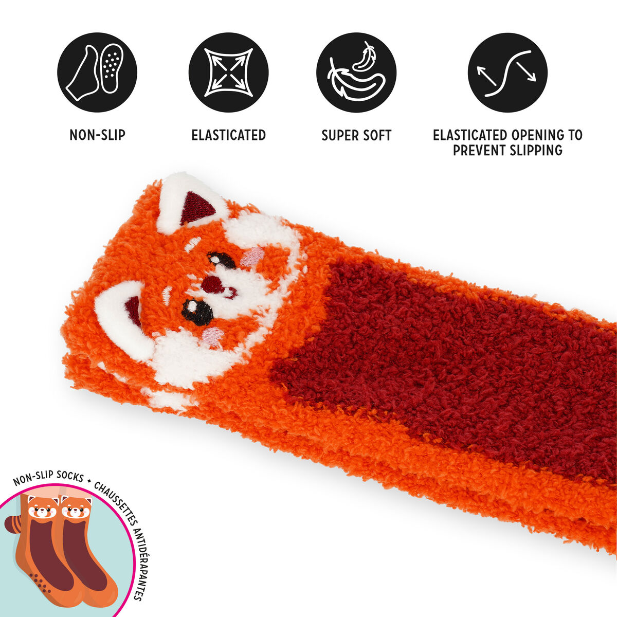 Non-Slip Red Panda Socks for Adults - It s a Match! - Image 4