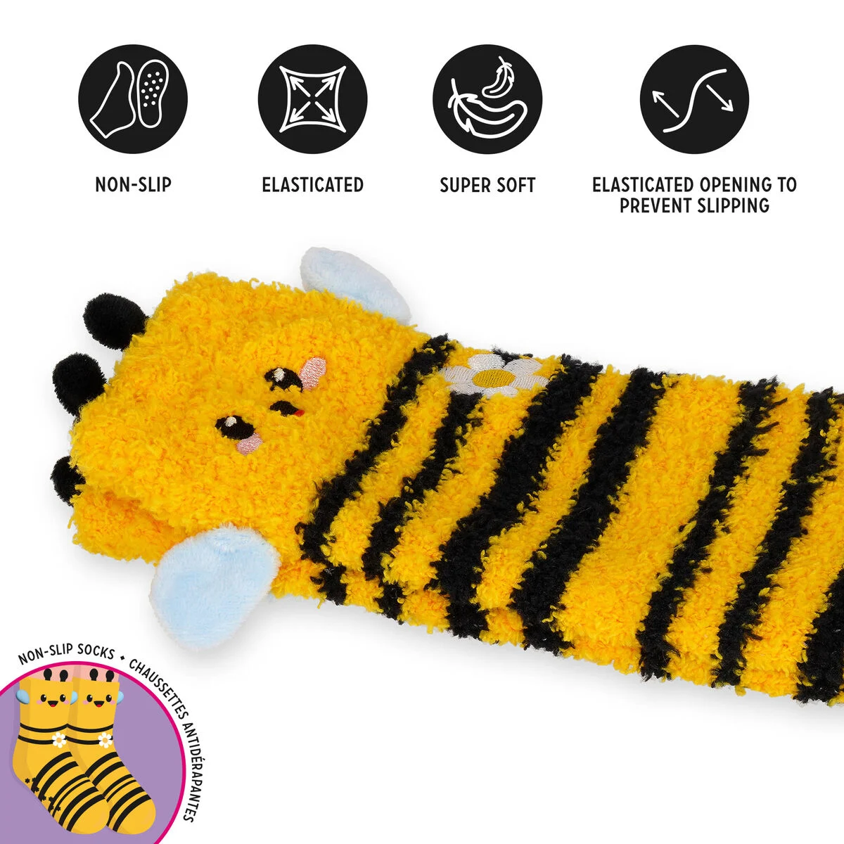 Non-Slip Bee Socks for Kids - It s a Match! - Image 4